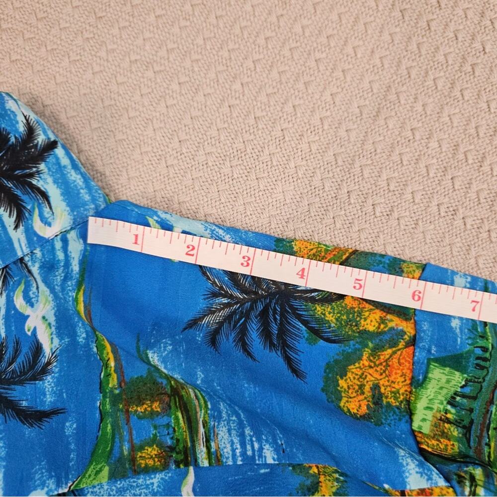 HAWAIIN LUAU | Shirt Short Sleeve Mens Resort Vacation Surfing Cabanacore VTG - Picture 6 of 12